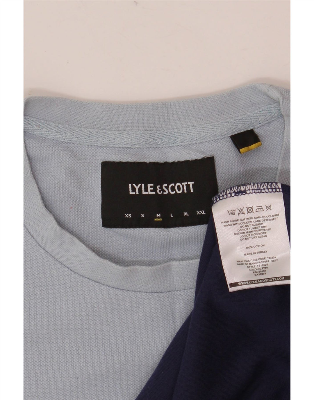 Tricou pentru bărbați Lyle & Scott Top mediu bleumarin din bumbac color bloc