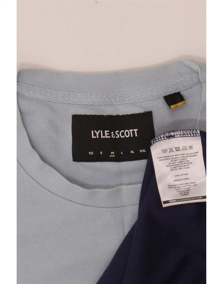 Tricou pentru bărbați Lyle & Scott Top mediu bleumarin din bumbac color bloc