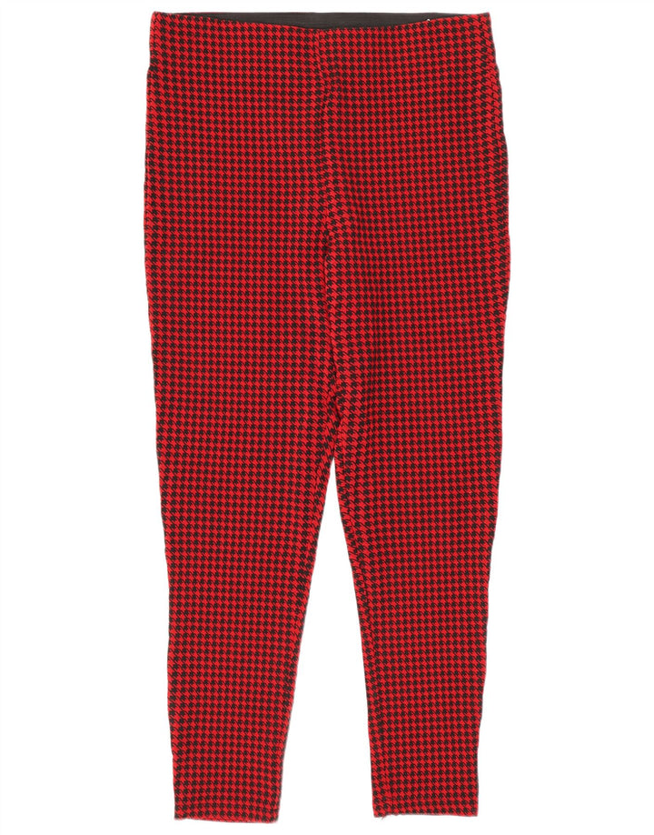 Leggings crop pentru femei Zara Marea Britanie 14 Viscoză mare roșu cu picioare de hâine