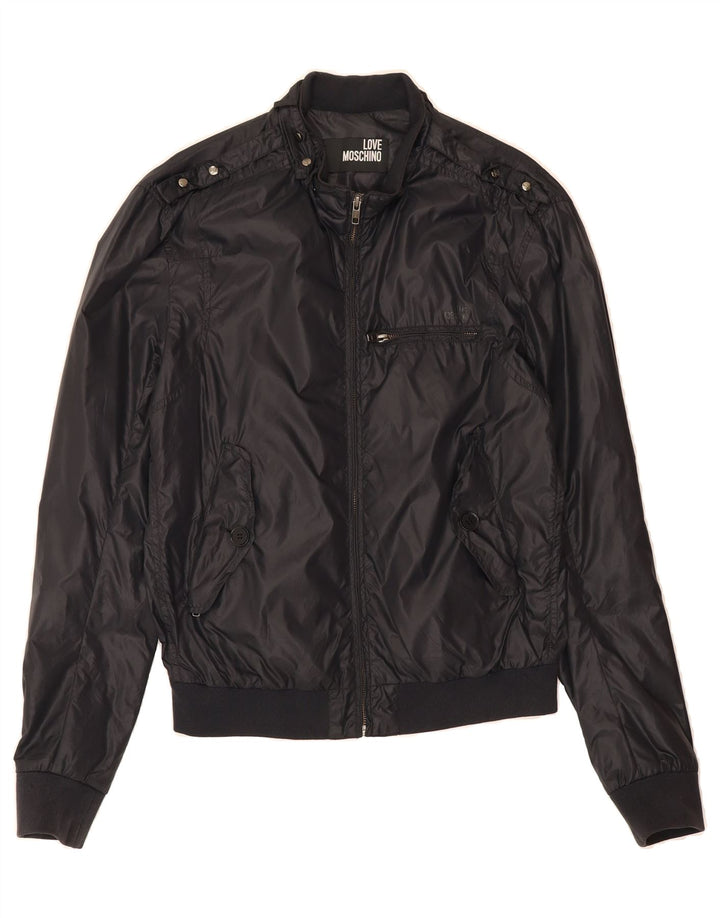 MOSCHINO Womens Bomber Jacket IT 50 XL Black Nylon Vintage Moschino and Second-Hand Moschino from Messina Hembry 