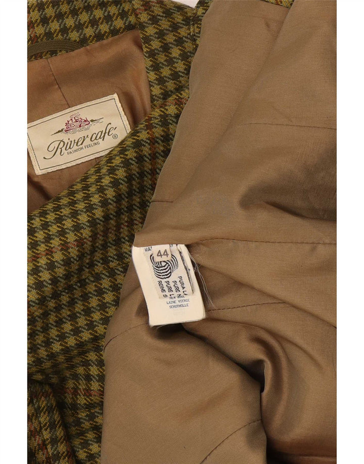 Jachetă vintage pentru bărbați cu 3 nasturi, IT 44 verde mediu Houndstooth