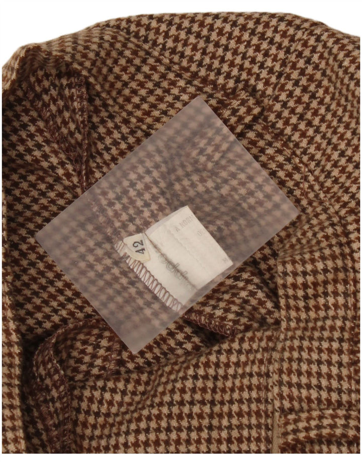 Pantaloni Capri Vintage pentru Damă IT 42 Medium W26 Lână maro Houndstooth