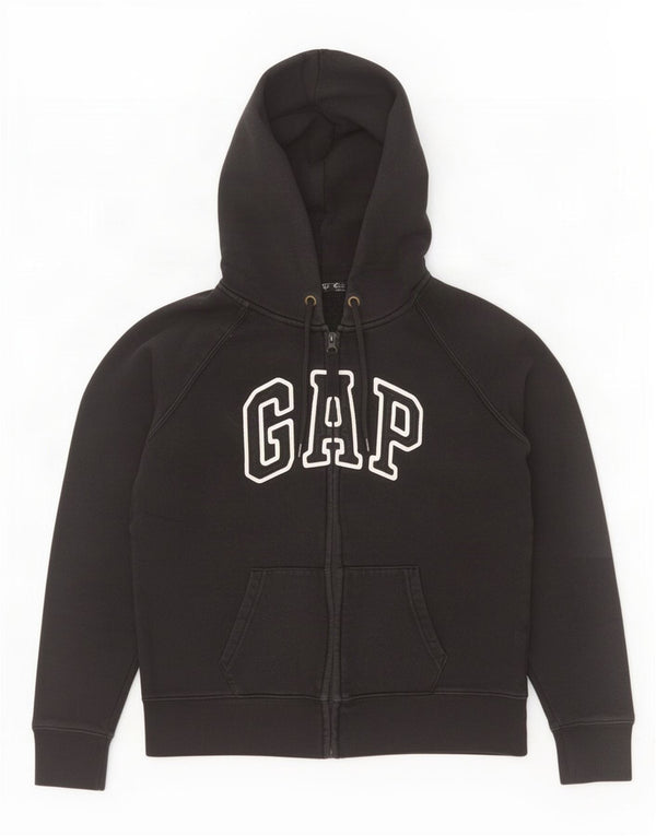 Pulover pentru femei Gap Graphic Zip Hoodie UK 14 Bumbac mediu negru