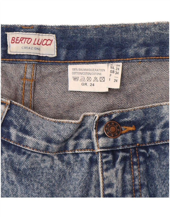 Pantaloni scurți din denim BERTO LUCCI pentru femei W34, bumbac albastru mare