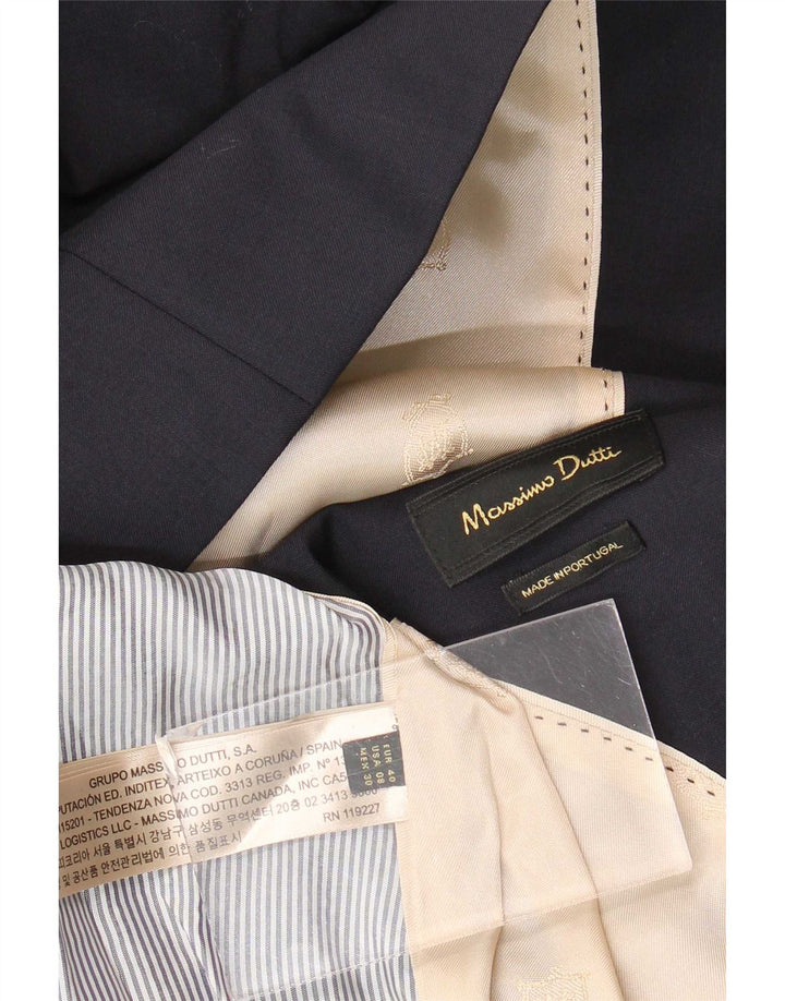Massimo Dutti Jachetă Blazer Femei cu 2 nasturi EU 40 Mediu Lână bleumarin