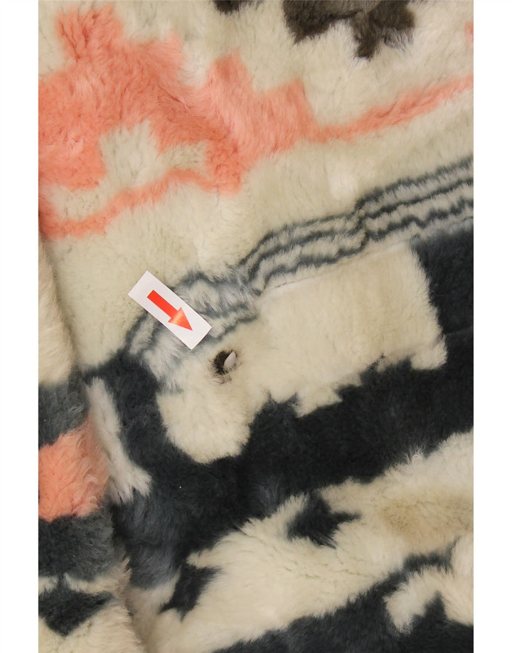 Pardesiu supradimensionat pentru femei Vintage IT 42 Medium Off White Geometric Aztec