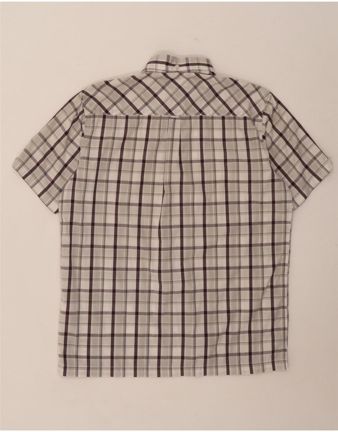 Cămașă cu mânecă scurtă pentru bărbați Ben Sherman, bumbac cu carouri, gri mediu