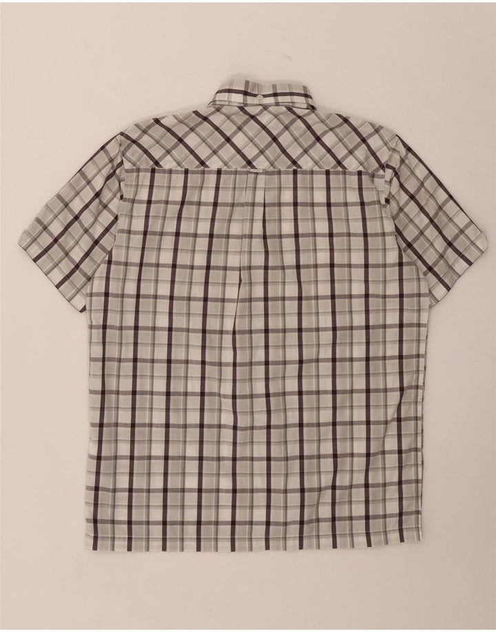 Cămașă cu mânecă scurtă pentru bărbați Ben Sherman, bumbac cu carouri, gri mediu