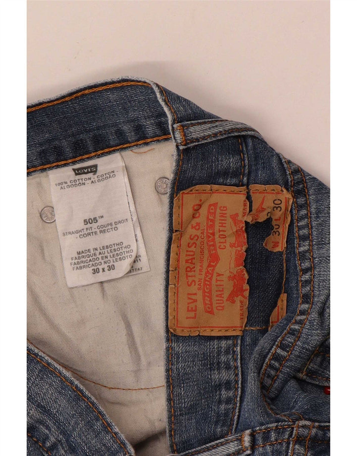 Blugi drepti pentru bărbați Levi's 505 W30 L30 Bumbac albastru
