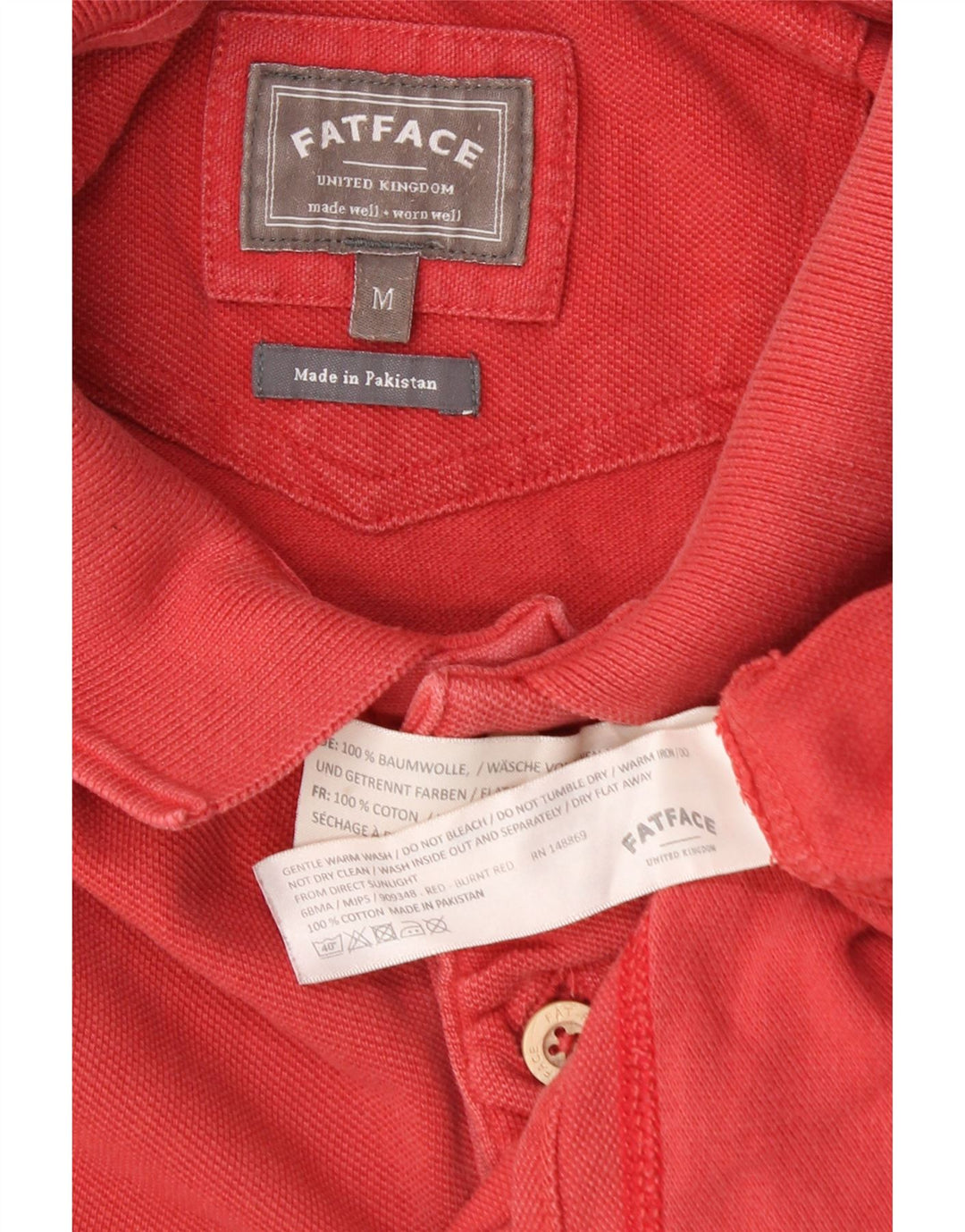 Tricou polo pentru bărbați FAT FACE, bumbac roșu mediu