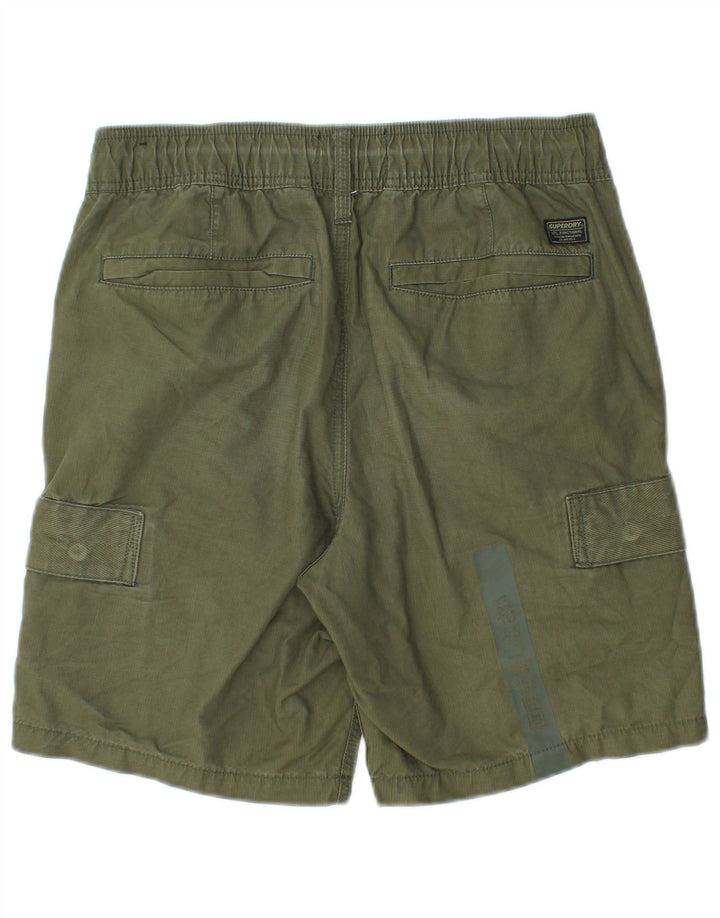 Pantaloni scurti cargo Superdry pentru bărbați, mici W30, bumbac verde