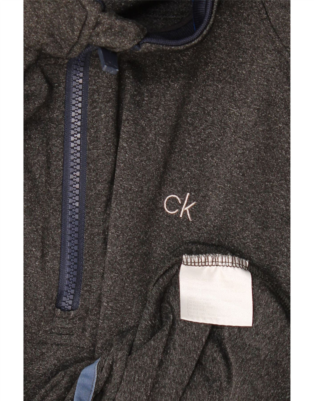 Trening CALVIN KLEIN pentru bărbați, cu fermoar, cu gât, pulover, XL, poliester, gri