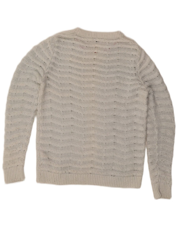 TOMMY HILFIGER Pulover pentru damă cu gât de barcă din bumbac alb mare UK 14