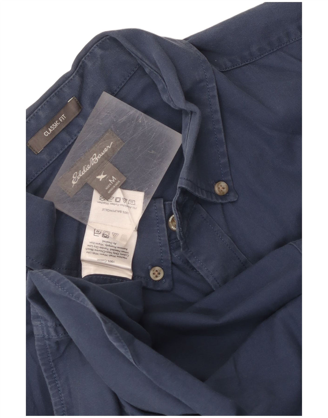 Cămașă pentru bărbați Eddie Bauer, de culoare clasică, din bumbac, albastru bleumarin mediu