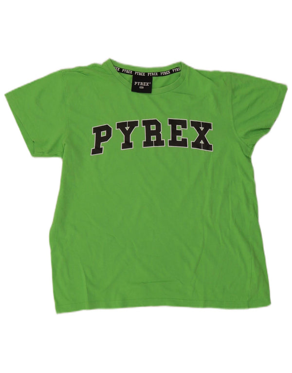 Tricou grafic Pyrex pentru fete Top 14-15 ani 2XL bumbac verde