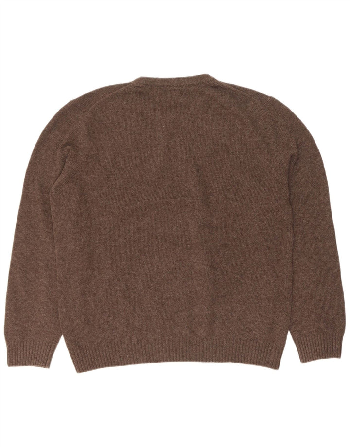 Pulover Marlboro Classics pentru bărbați, cu gât crew, XL, lână maro