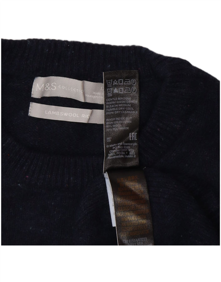 Pulover pentru femei Marks & Spencer cu decolteu triplu UK 12 Mediu Lână bleumarin