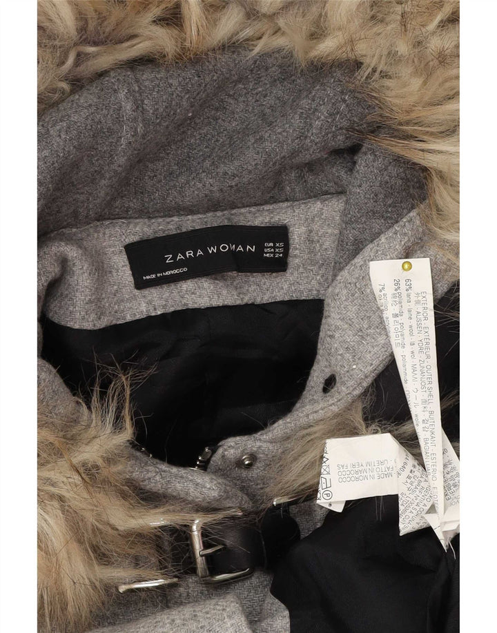 Jachetă duffle supradimensionată pentru femei Zara UK 6 XS Lână gri