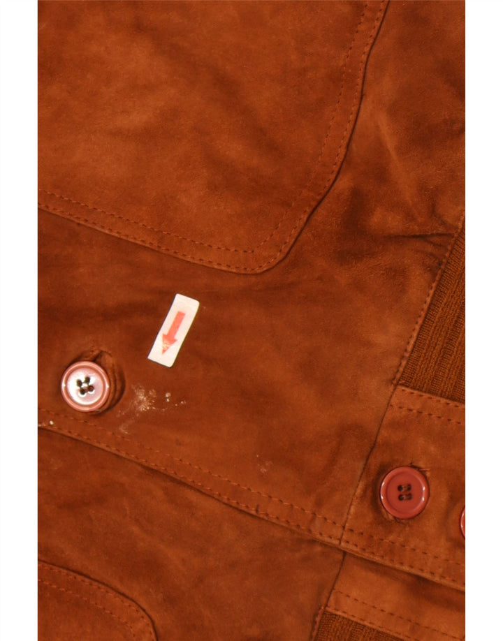 Bomber vintage pentru bărbați din piele intoarsa EU 52 XL din piele maro