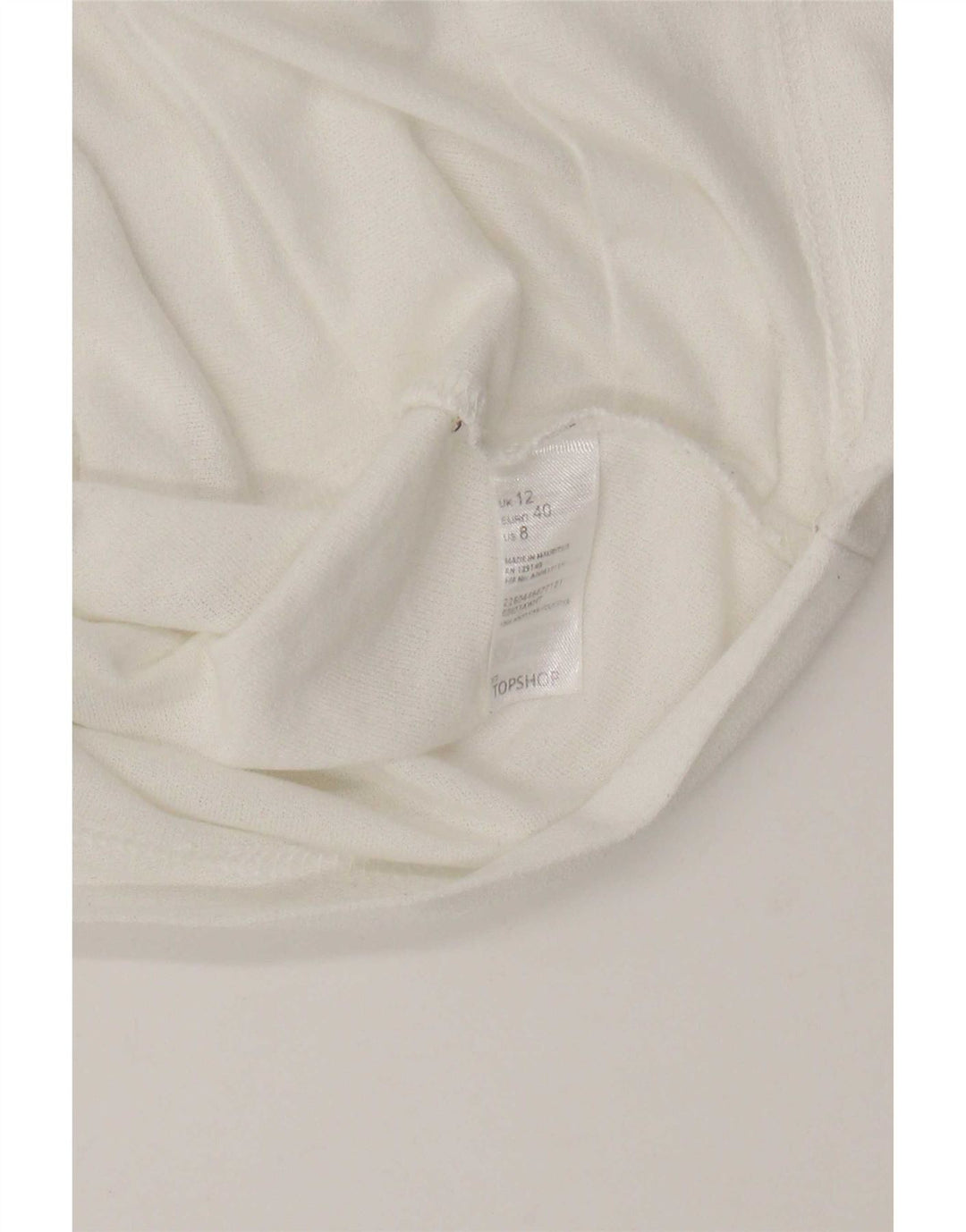 Tricou Crop Topshop pentru femei Top UK 12 Poliester alb mediu