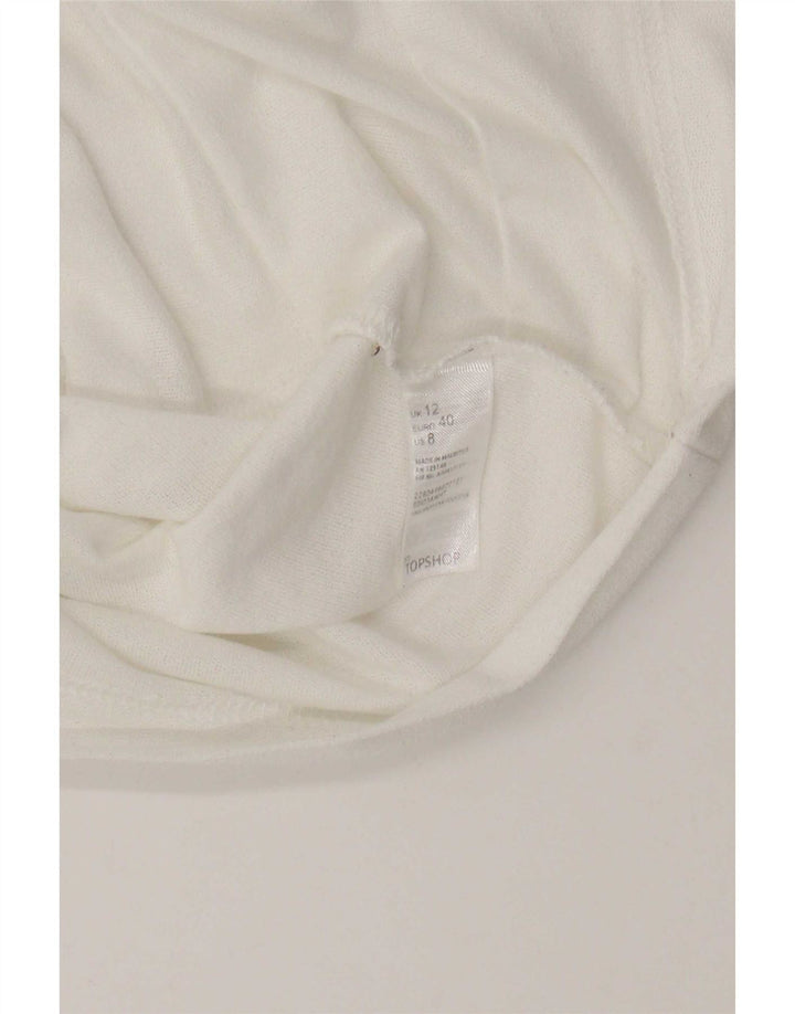 Tricou Crop Topshop pentru femei Top UK 12 Poliester alb mediu