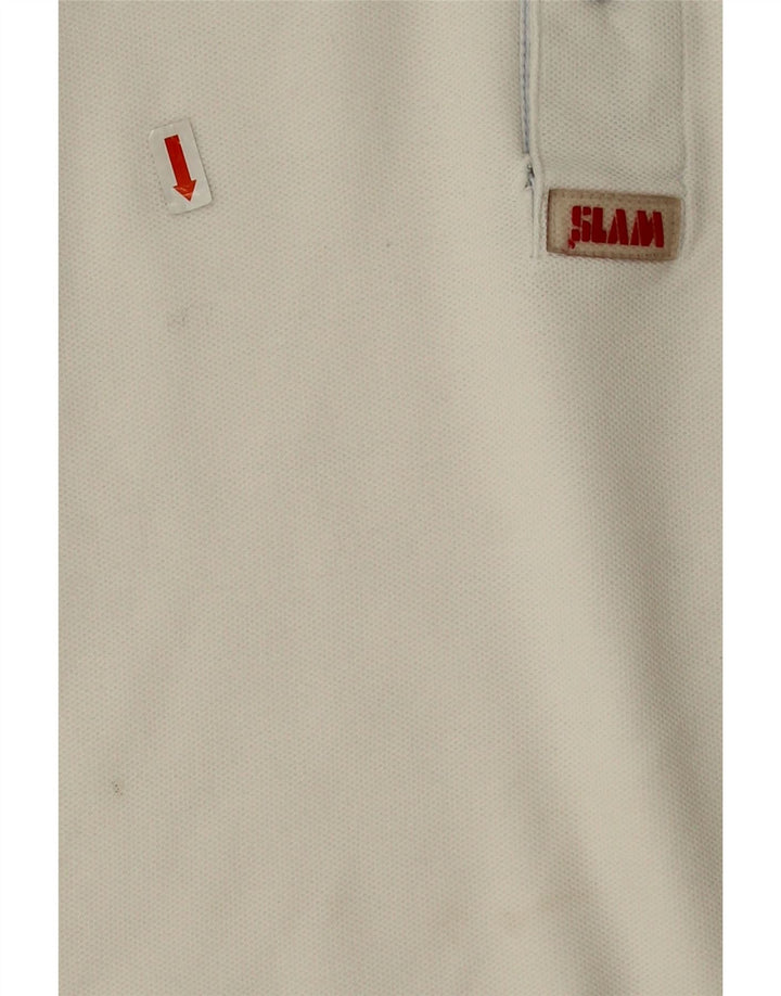 Tricou polo pentru bărbați Slam, mare, alb, din bumbac