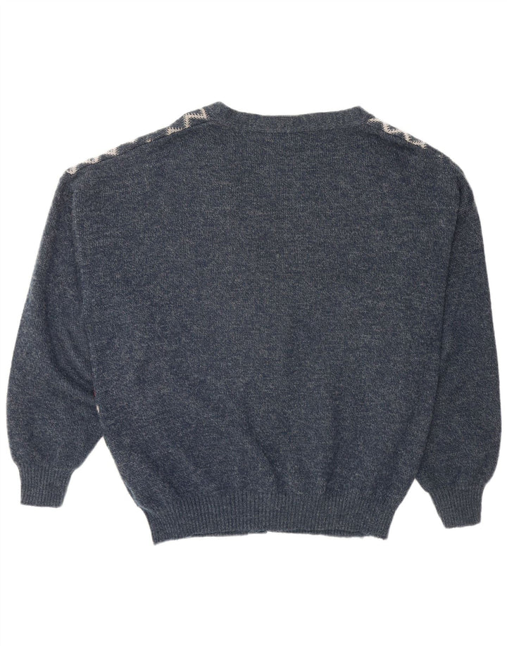 Pulover cardigan pentru bărbați CANDA 2XL, albastru marin Argyle/Diamond Acrylic