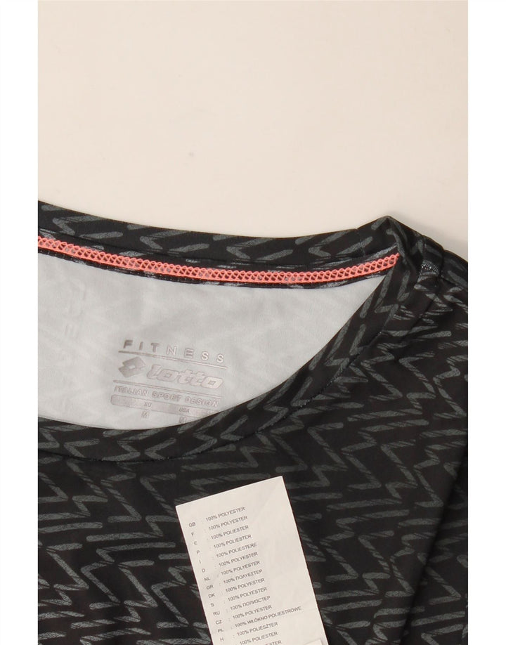 Tricou pentru femei Lotto Top UK 12 Medium Black Chevron Poliester