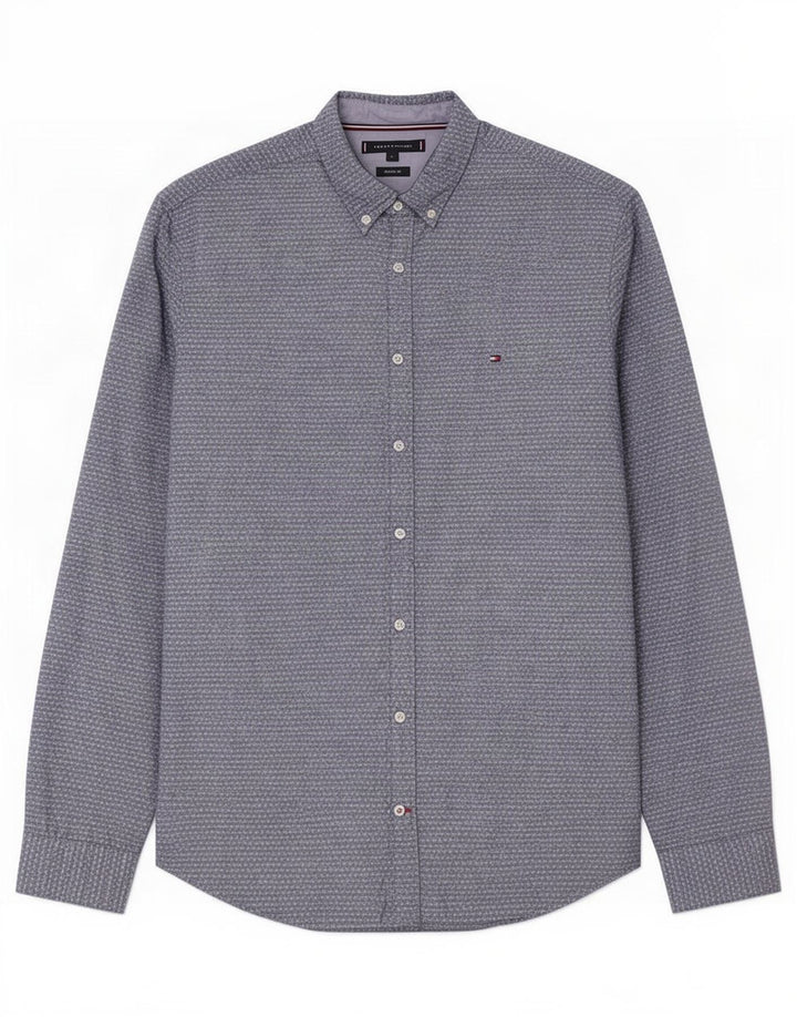 Cămașă pentru bărbați Tommy Hilfiger, cu formă regulată, mare, bumbac cu pete albastre