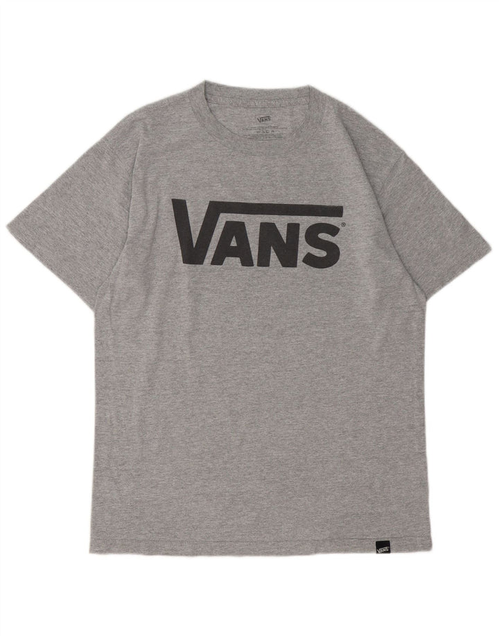 Tricou grafic Vans pentru bărbați Top din bumbac gri mediu
