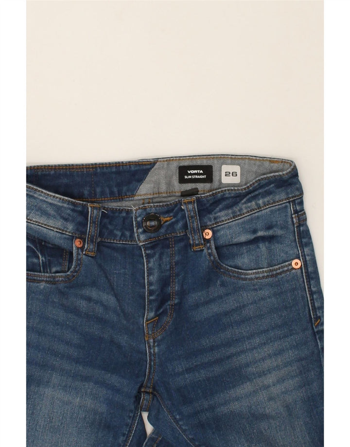 VOLCOM Womens Vorta Slim Straight Jeans W26 L27  Blue Cotton | Vintage Volcom | Thrift | Second-Hand Volcom | Used Clothing | Messina Hembry 