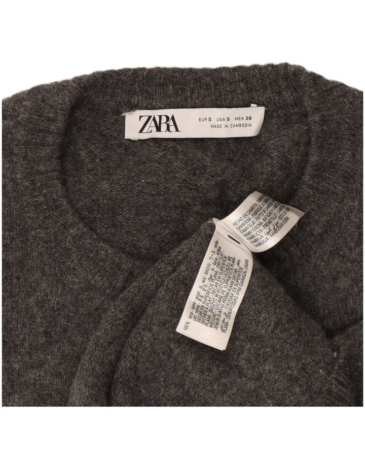 Pulover cardigan pentru femei Zara UK 10, lână gri mică