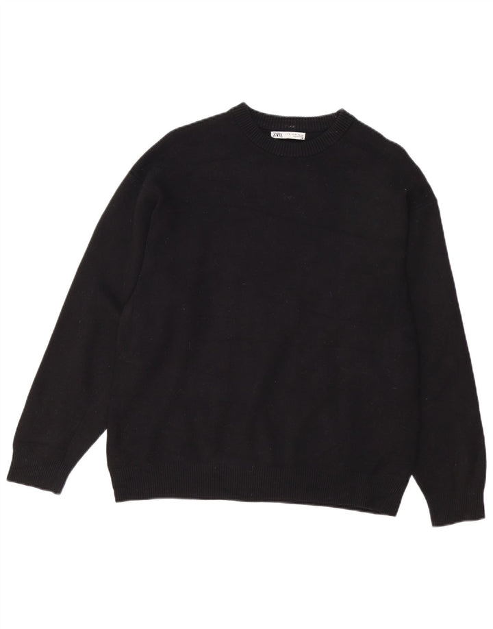 Pulover pentru femei Zara, cu gâtul turn, UK 14 Medium Black Viscose