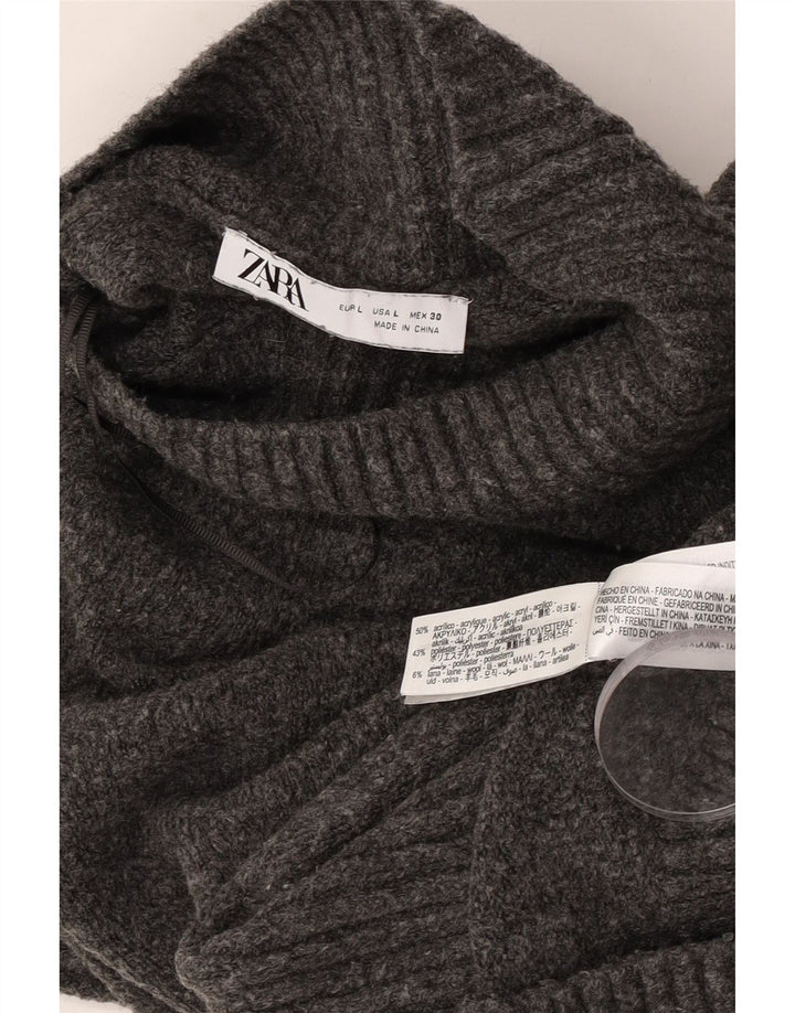 Pulover oversize cu gât țestoasă pentru femei Zara UK 16 mare, gri
