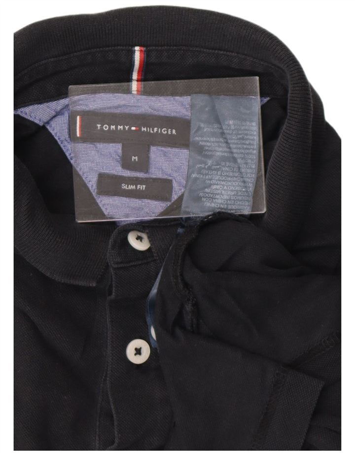 Tricou polo TOMMY HILFIGER pentru bărbați, bumbac mediu negru