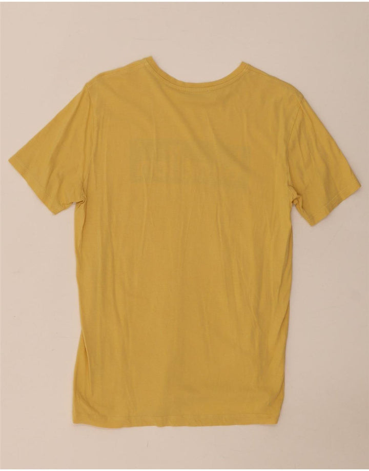 Tricou grafic Benetton pentru bărbați Top din bumbac galben mediu