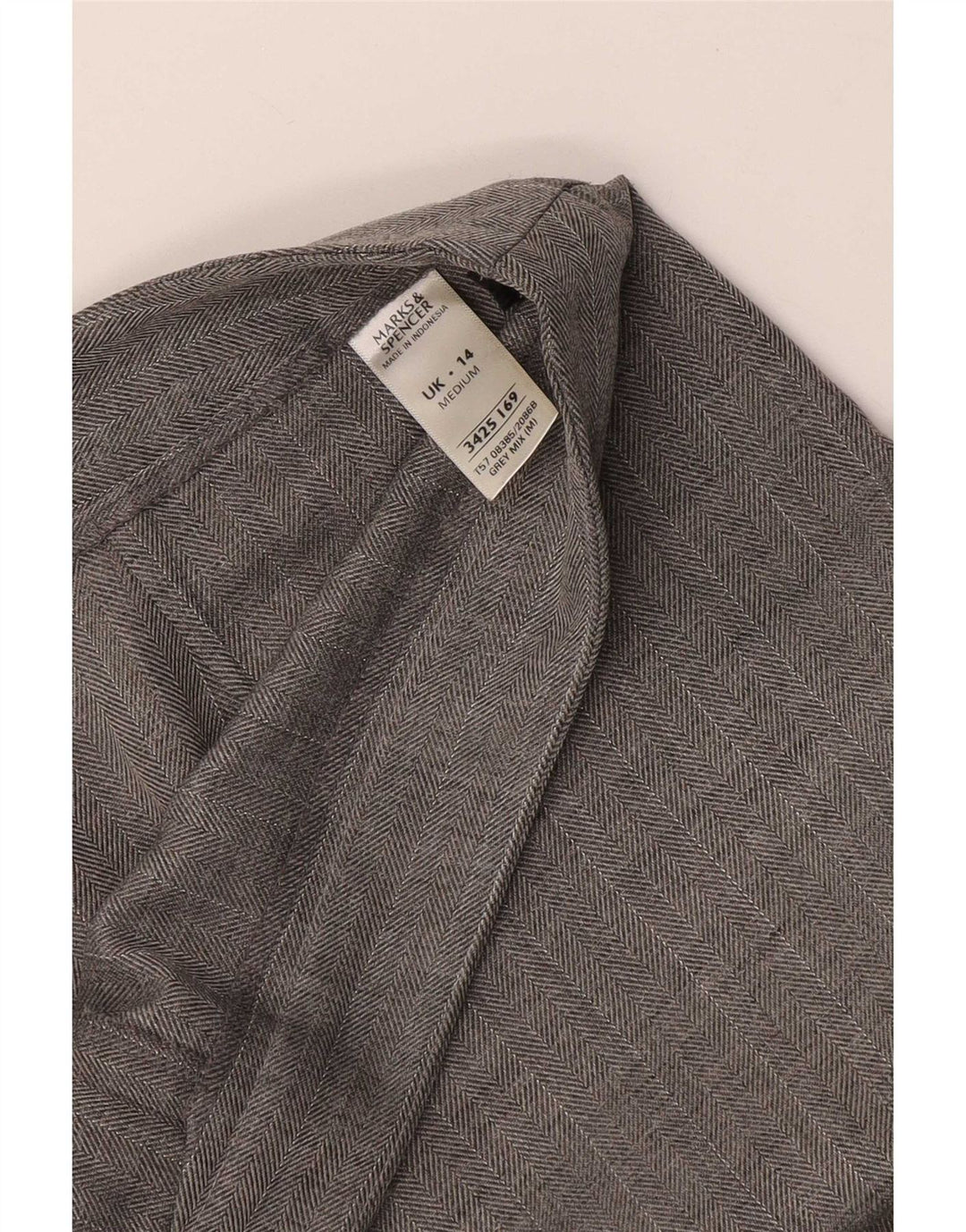 Pantaloni de costum pentru femei Marks & Spencer UK 14 Medium L32 L28 Gri Herringbone