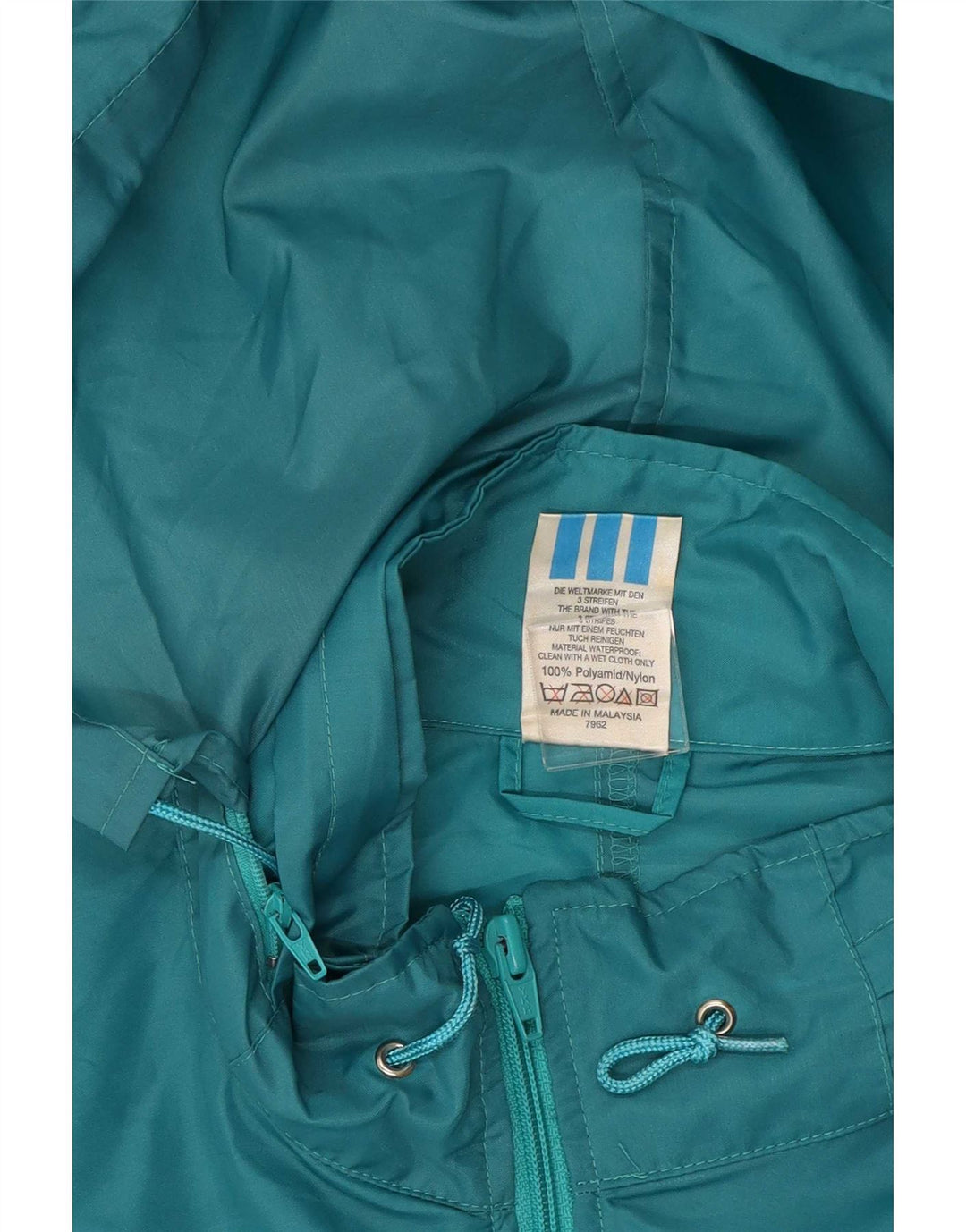 Jachetă de ploaie cu glugă Adidas pentru bărbați Marea Britanie 38/40 Turcoaz mediu Colorblock