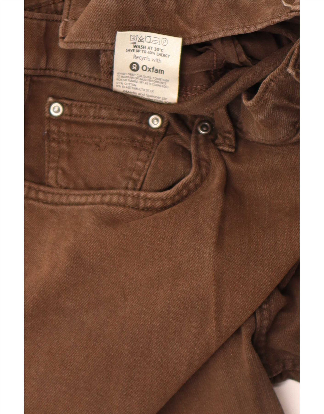 Blugi drepti Blue Harbour pentru femei Marks & Spencer W36 L31 bumbac maro