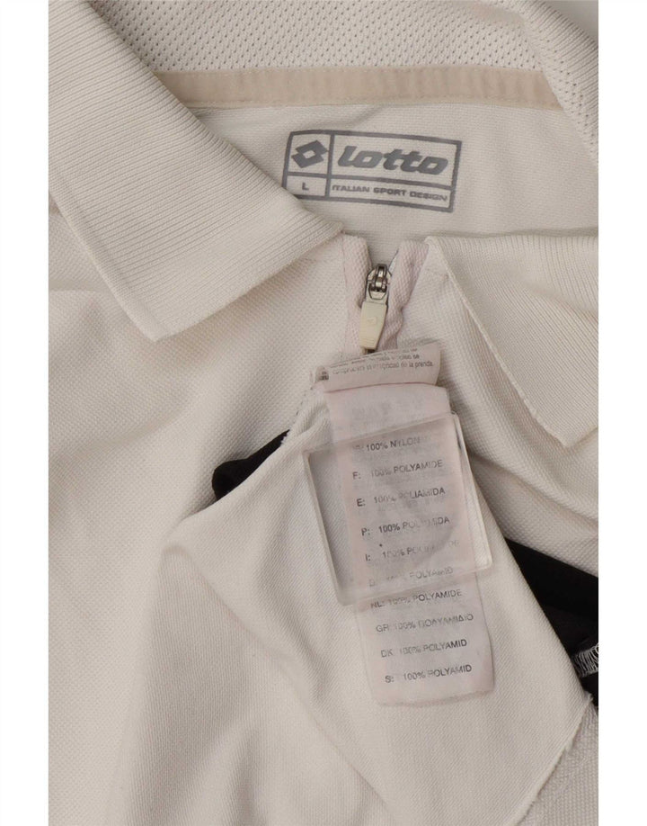Tricou polo pentru bărbați Lotto, mare, alb, din nailon
