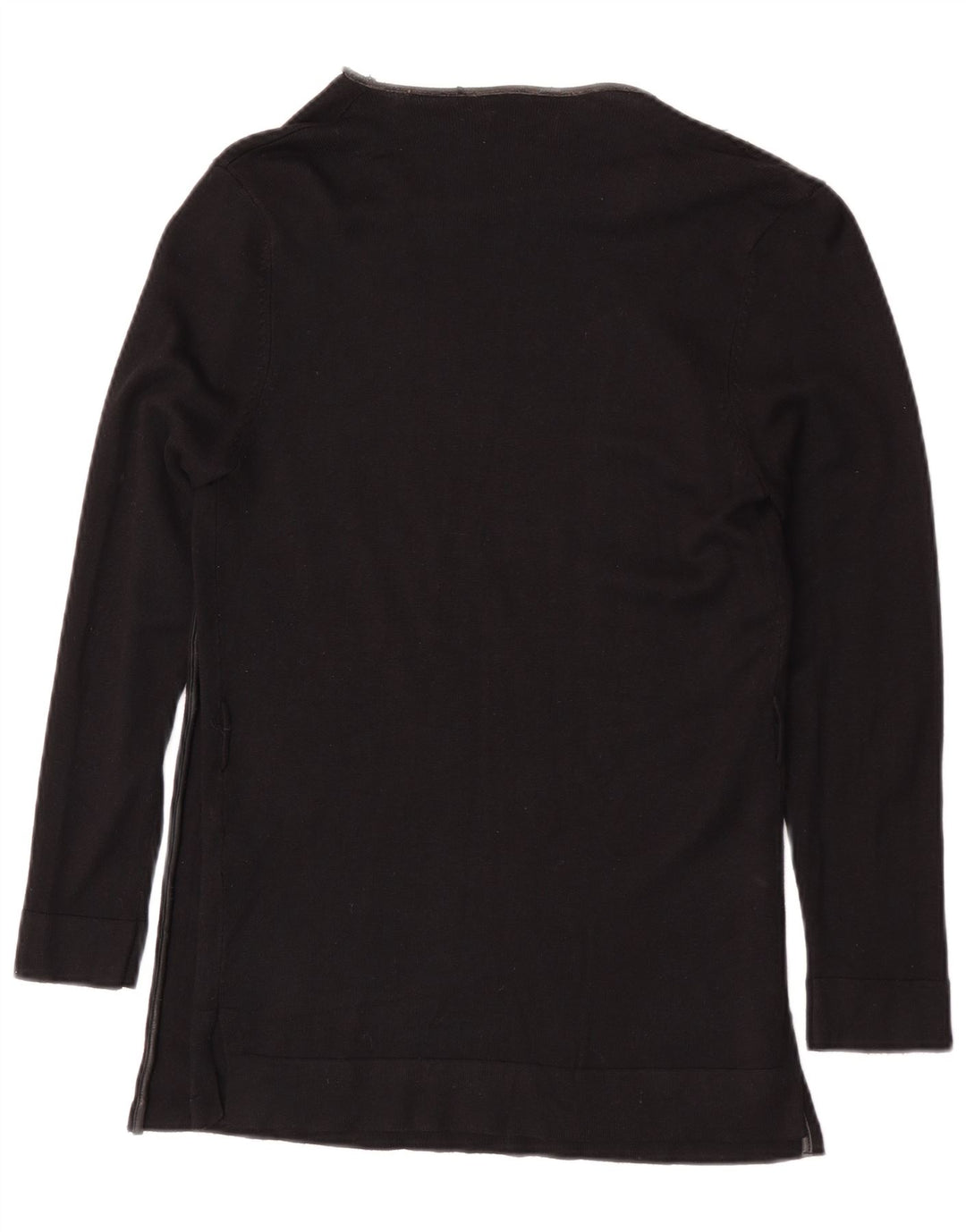 Top femeie Zara cu mânecă lungă UK 14 mare, negru, viscoză