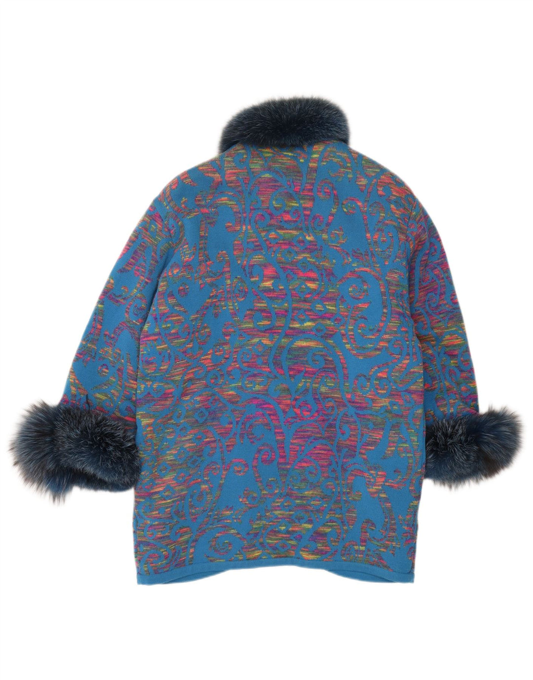 STIZZOLI Palton dublu tricot pentru femei UK 20 2XL Blue Paisley