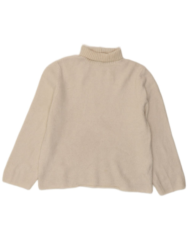 Pulover supradimensionat pentru femei Zara, cu gât rulat, UK 10, mic, alb, acrilic