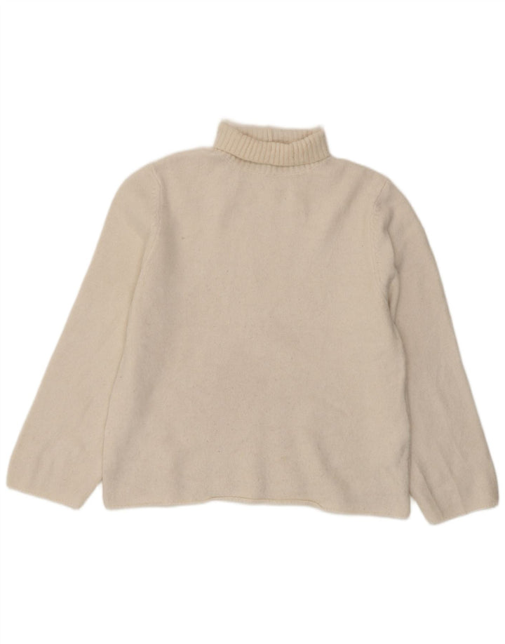 Pulover supradimensionat pentru femei Zara, cu gât rulat, UK 10, mic, alb, acrilic