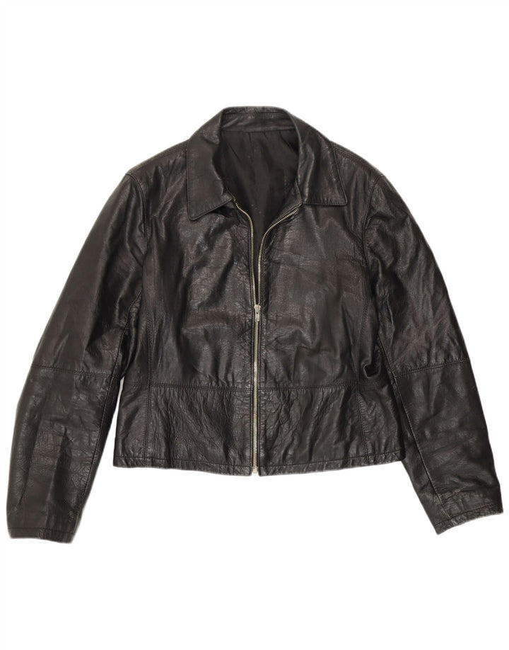 Geacă de piele vintage pentru femei IT 48 XL neagră