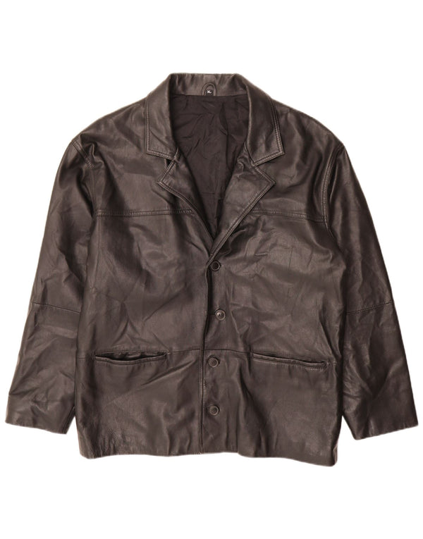 Jachetă de piele vintage pentru bărbați UK 42 XL din piele neagră
