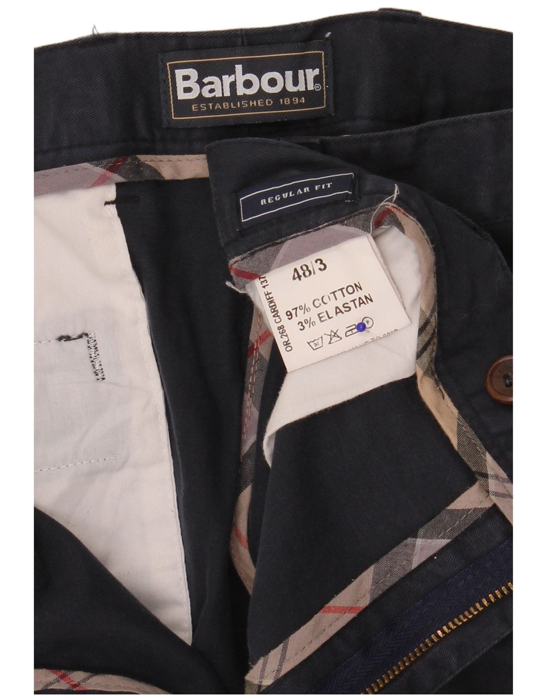 Pantaloni chino Barbour pentru bărbați, cu ajustare normală, IT 48 Medium W36 L32 Bleumarin