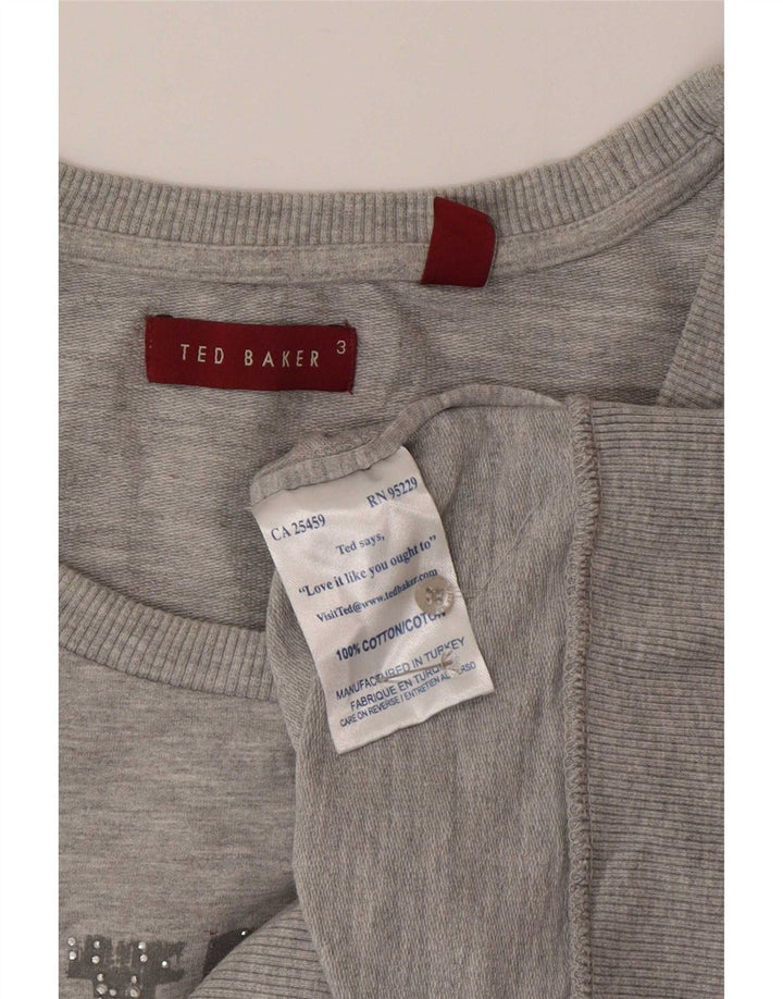 Hanorac cu mânecă scurtă pentru femei Ted Baker, mărimea 3, gri mediu