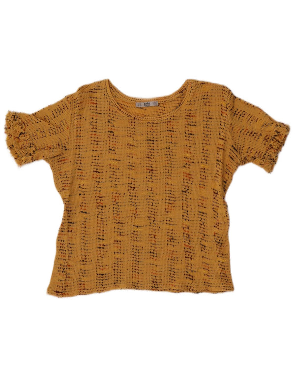 Bluză Crop Top pentru Damă Zara UK 10 Mic Bej cu dungi