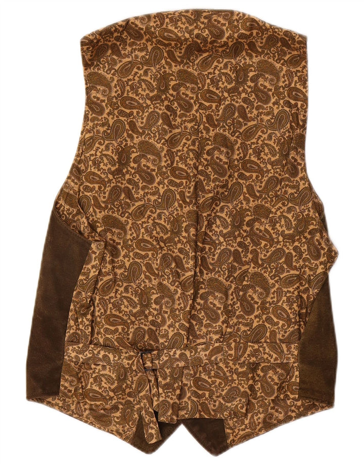 Vestă vintage pentru bărbați din piele intoarsa IT 50 din piele maro medie